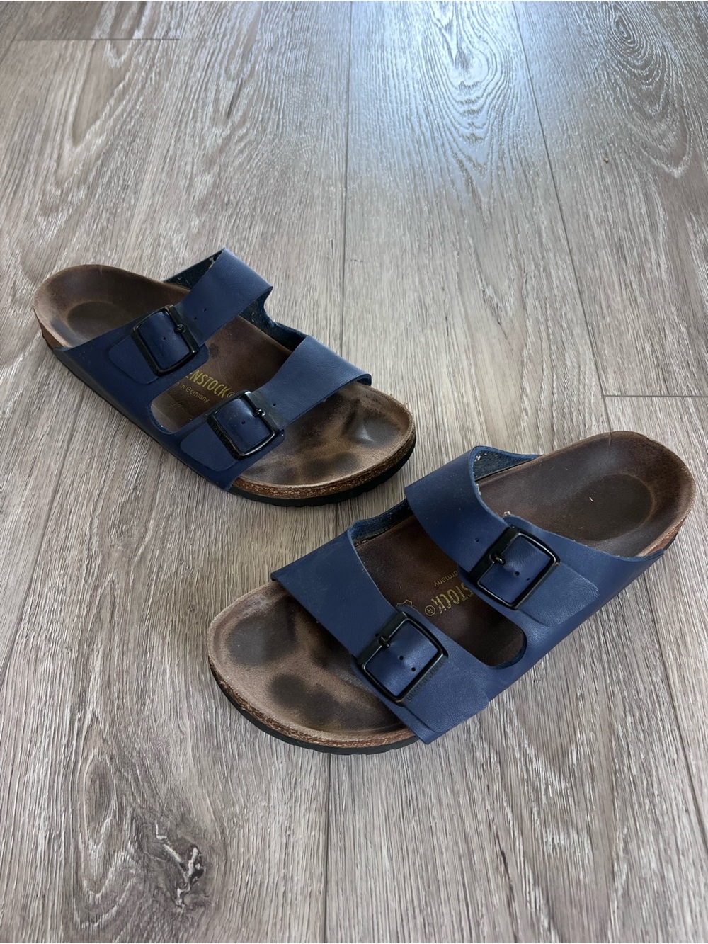 Birkenstock Arizona Blue Buckle 2 Strap Sandals - Picture 2 of 10